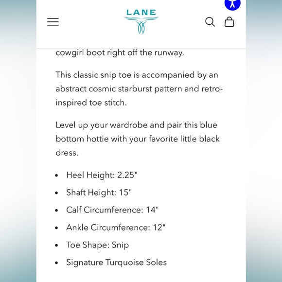 NWT Lane Smokeshow boot in glacier teal/turquoise blaze, 7.5 - Picture 4 of 13